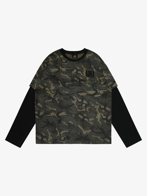 Camouflage Print Layered T-Shirt for Men - Perfect for Casual and Outdoor Wear 