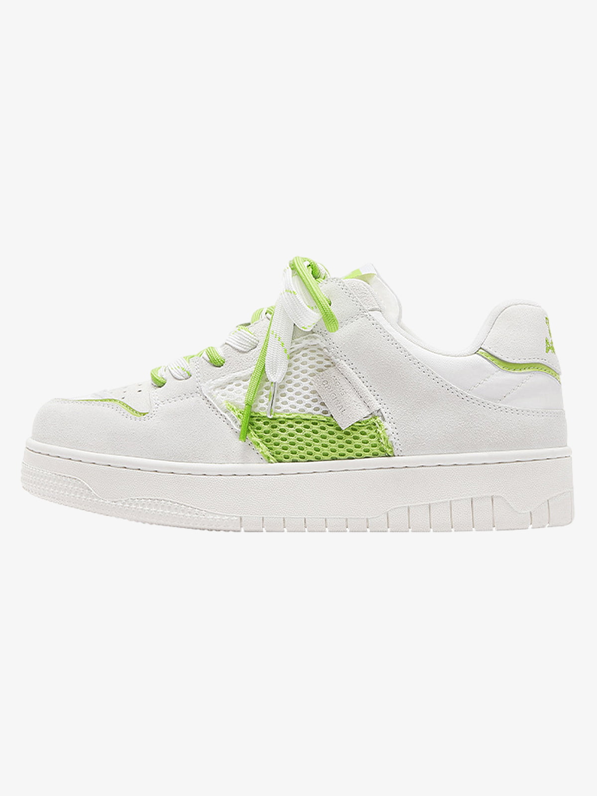 Fashionable Neon Green and White Low-top Sneakers for Everyday Wear 