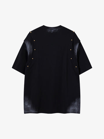 Studded Appliqué Distressed Tee