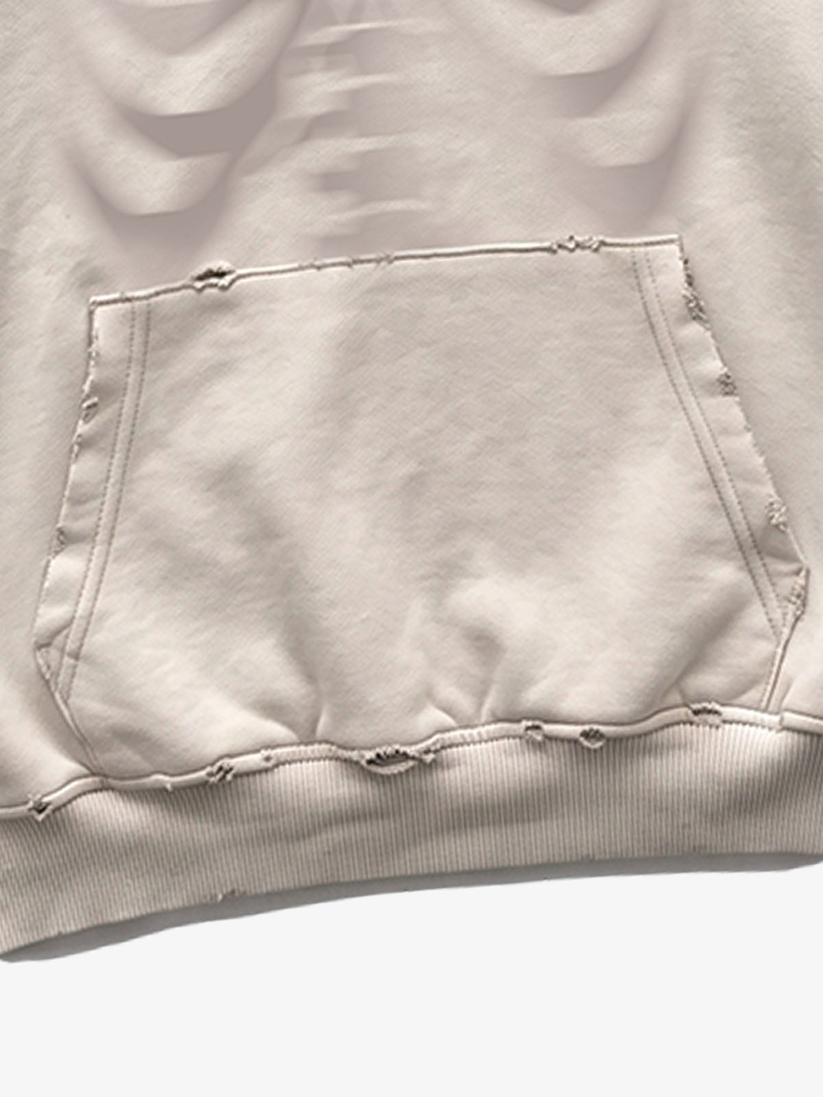 Skeleton Ribcage Graphic Distressed Raglan Hoodie