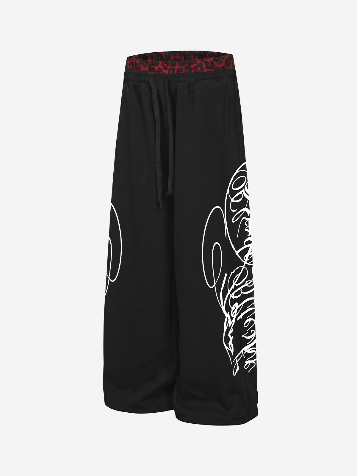 Contrast Leopard Patchwork Casual Pants