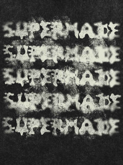 Washed Spray Effect Letter Print T-Shirt 