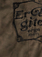 Embroidered Washed Distressed Hoodie & Wide-Leg Pants Set