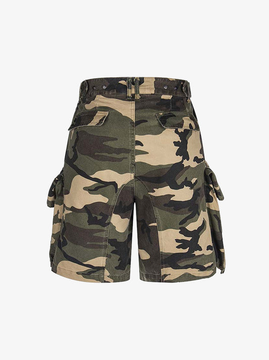 Cotton Cargo Shorts for Women High Waist Black Utility Style with Large Side Pockets 