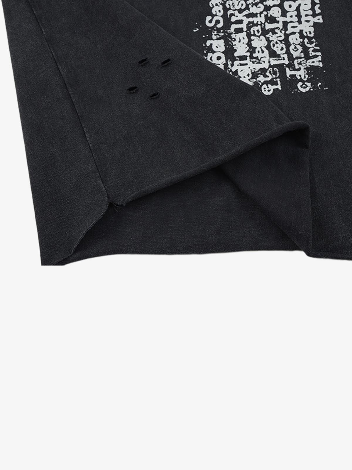 Letter Cross Graphic Distressed Tank Top