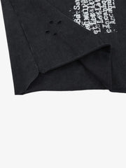 Letter Cross Graphic Distressed Tank Top