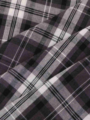 Distressed Graffiti Graphic Plaid Long Sleeve Shirt
