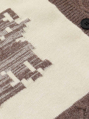 Color Block Jacquard Knit Sweater