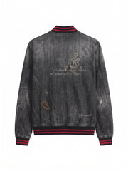 Salt Bones Graphic Washed Denim Jacket