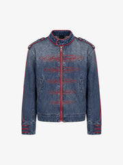 Napoleon Embroidered Red-Piped Denim Jacket