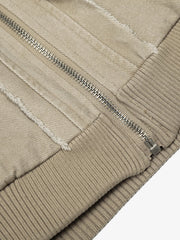 Retro Washed Fleece-lined Hooded Work Jacket 