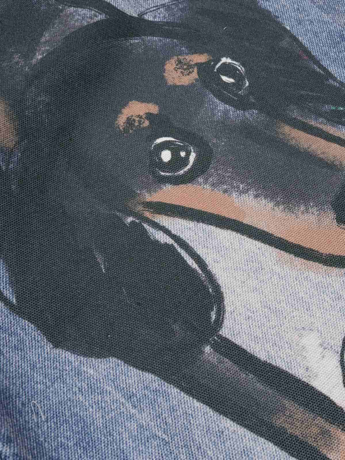 Retro Dachshund 3D Print Washed Distressed Jeans 