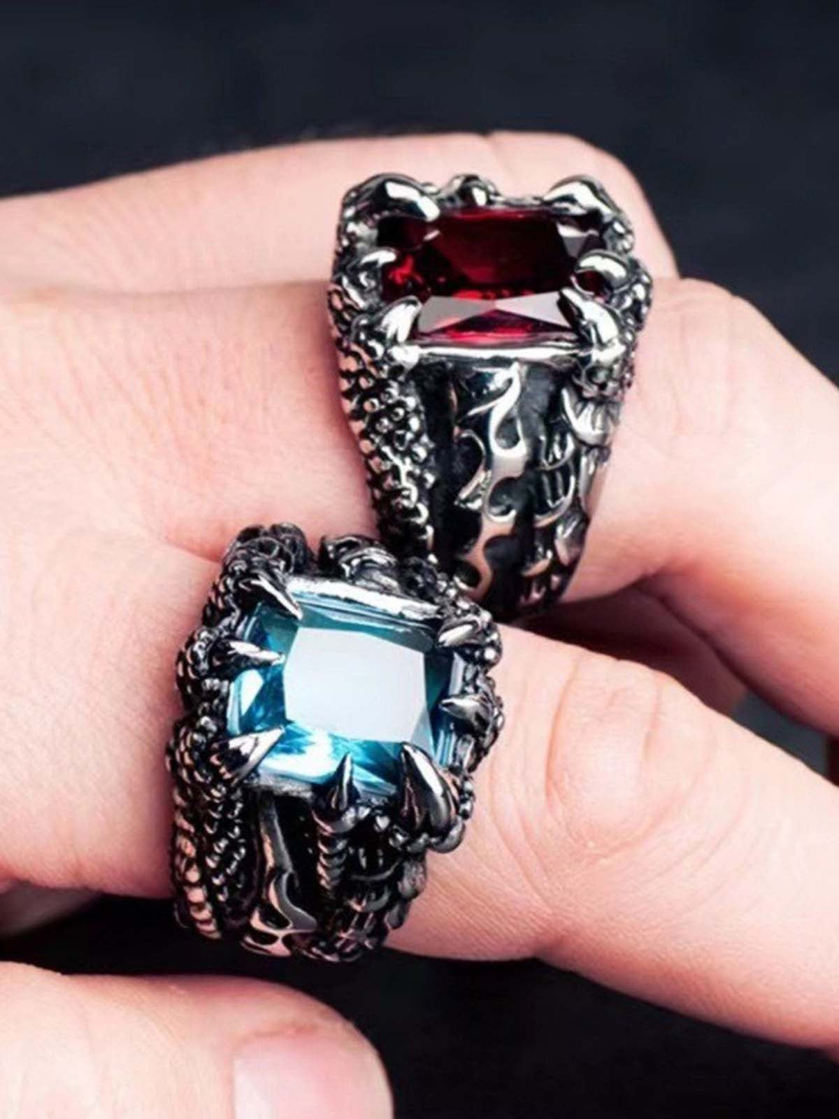 Gothic Claw Stone Open Ring 