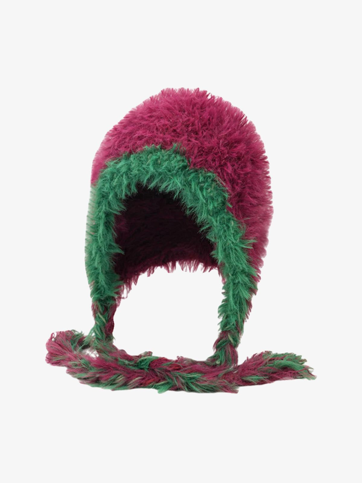 Colorful Fuzzy Winter Hat with Tassels for Festive Season 