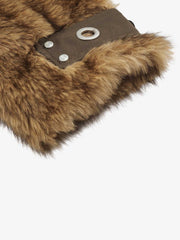 Mountain-Panel Faux-Fur Collar Fleece-Lined Padded Coat