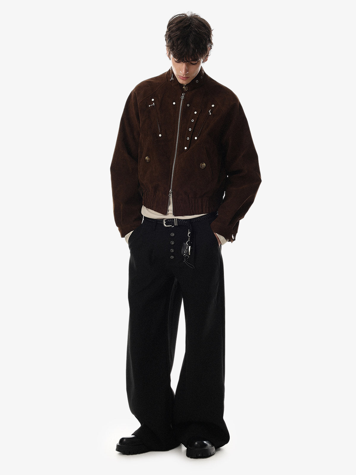 Studded Cropped Utility Jacket