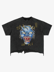 Evil Spirit Graphic Brushed Distressed Tee