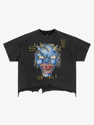 Evil Spirit Graphic Brushed Distressed Tee