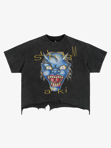 Evil Spirit Graphic Brushed Distressed Tee