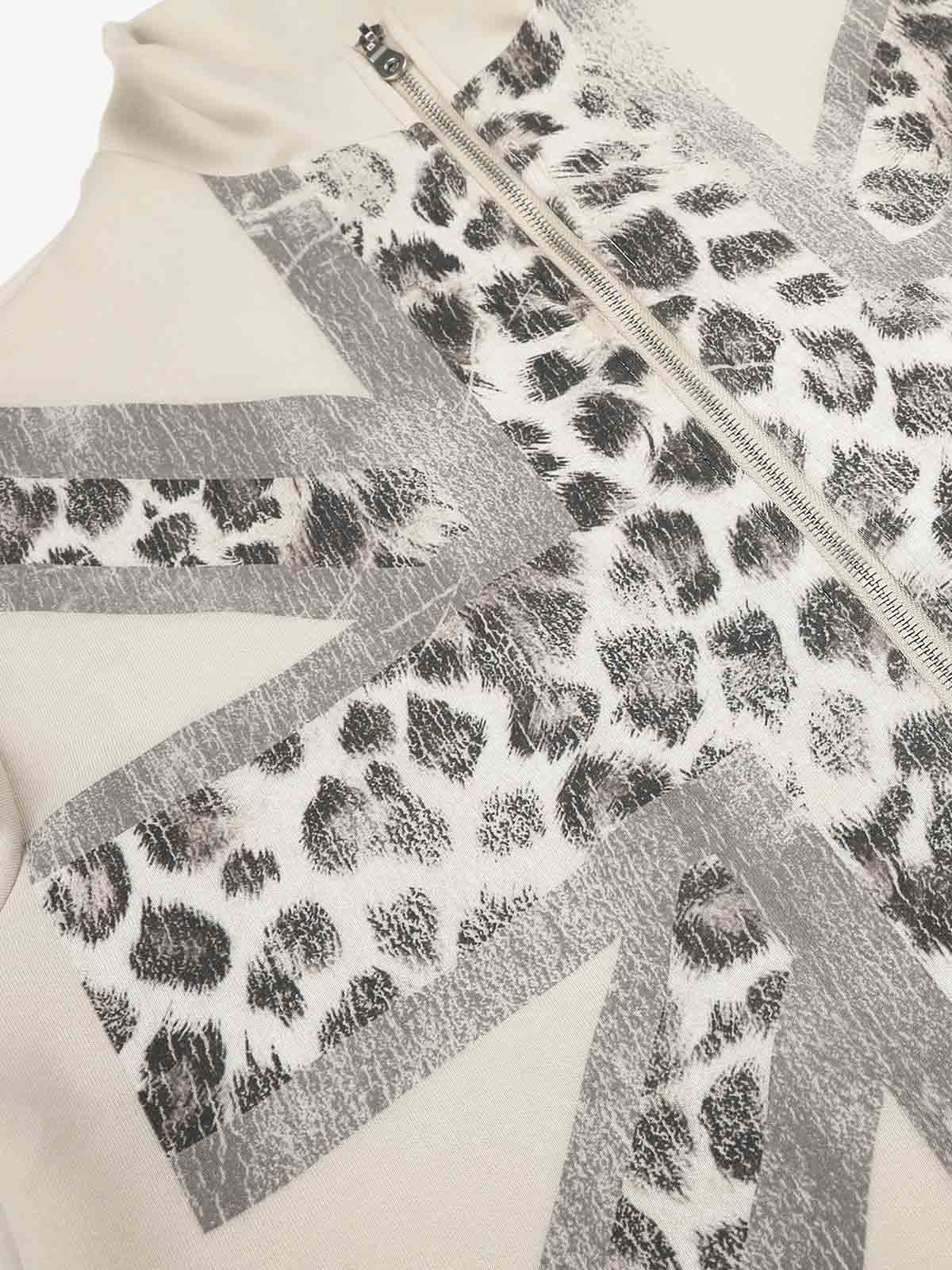 Leopard Flag Print Boxy Jacket