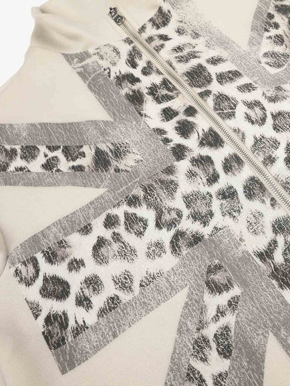 Leopard Flag Print Boxy Jacket