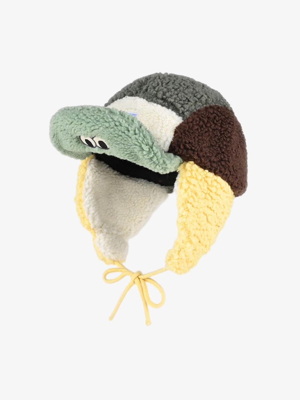 Block Faux Sherpa Frog Ear Flap Hat 
