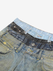 3D Illusion Layered Baggy Jeans 