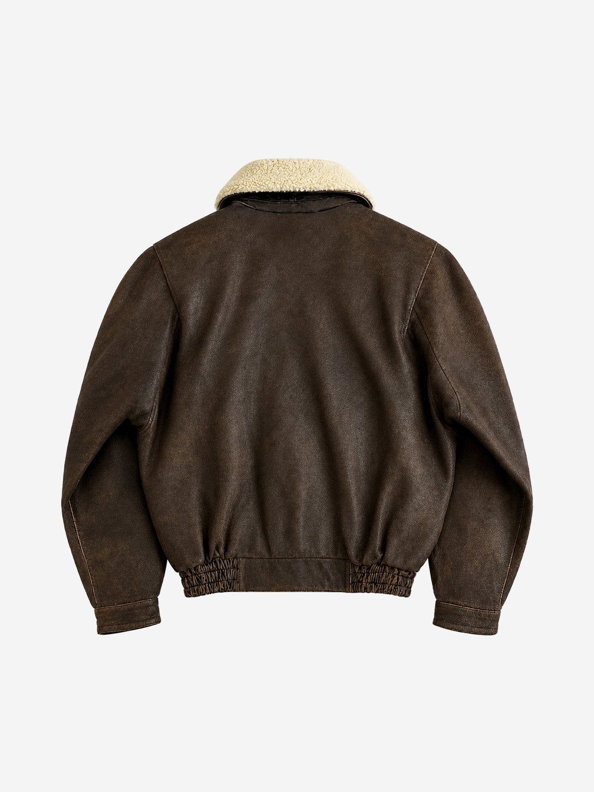 Faux-Shearling Collar Buckle Aviator Jacket