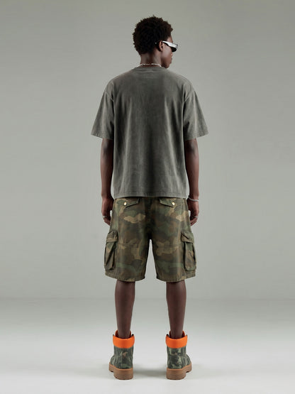 Distressed Camouflage Workwear Wide
