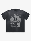 Portrait Graphic Ink Splatter Washed Tee