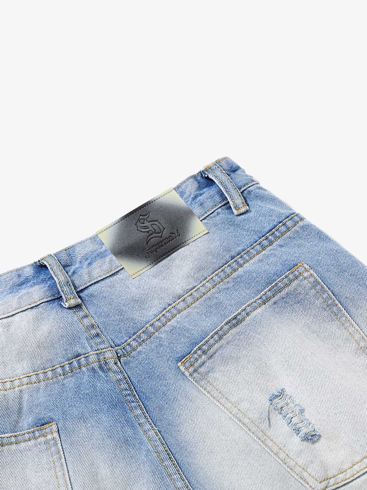 Distressed Faded Baggy Jorts 