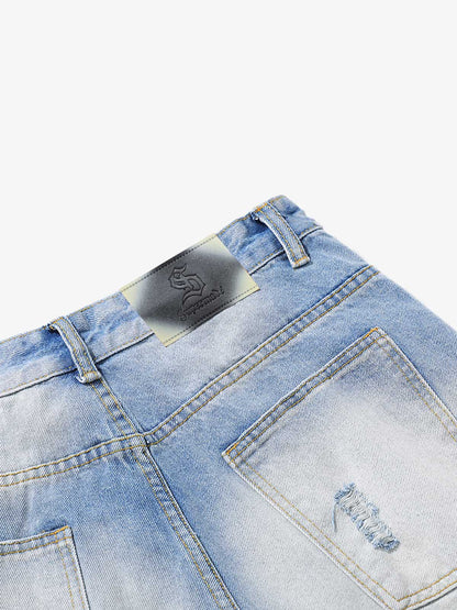 Distressed Faded Baggy Jorts 