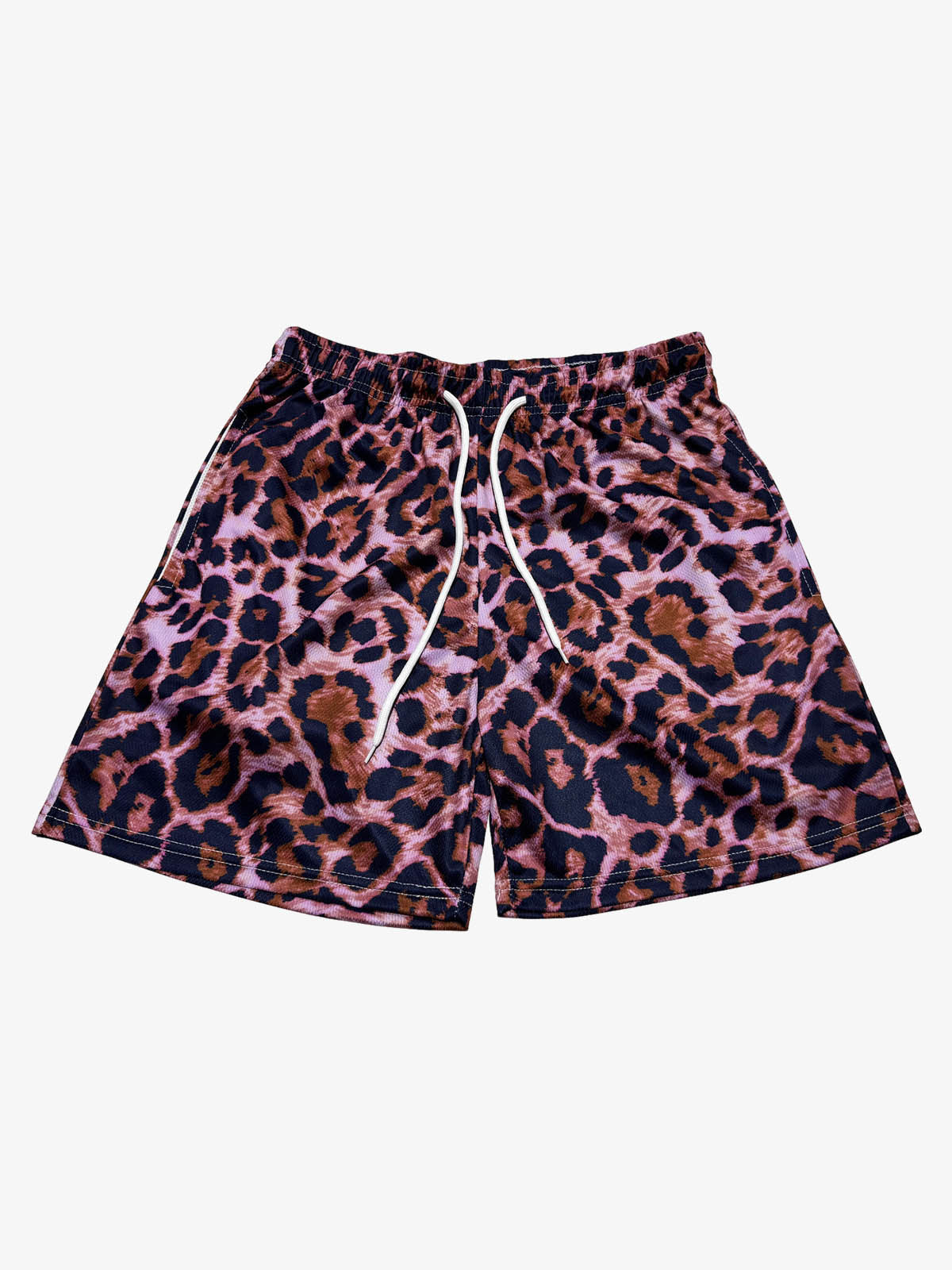 Leopard Print Mesh Shorts 