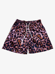 Leopard Print Mesh Shorts 