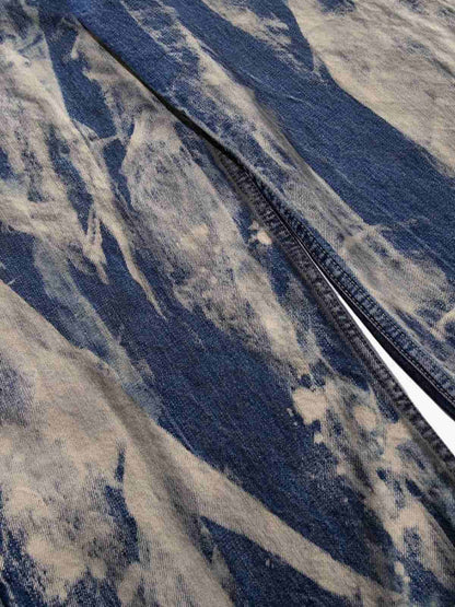 Wide-Leg Tie-Dye Denim Pants for Women - Fashionable and Comfortable Design 