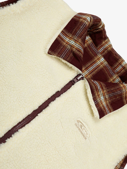 Plaid Vest with Sherpa Collar - Stylish and Warm for Everyday Wear 