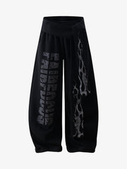 Dark Street Letter Flame Sweatpants 