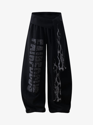 Dark Street Letter Flame Sweatpants 