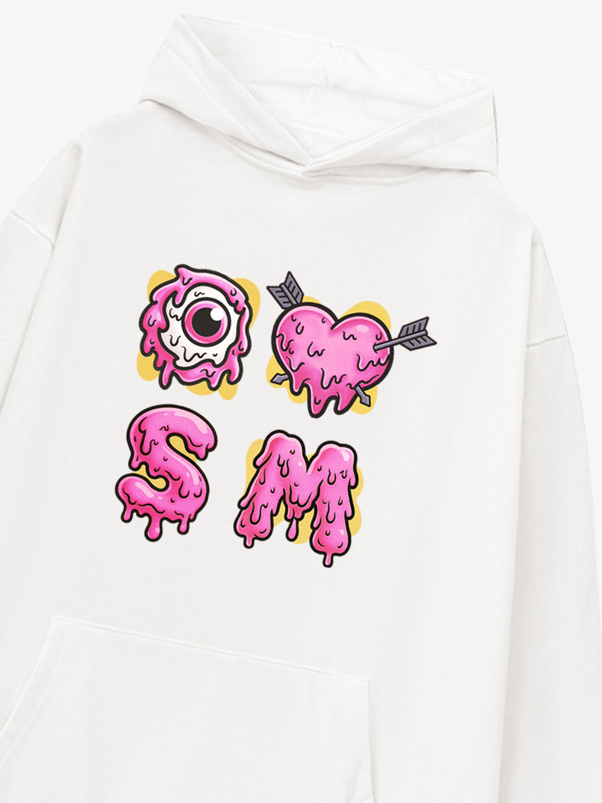 Street Dripping Letter Eyeball Graffiti Hoodie 