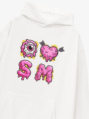 Street Dripping Letter Eyeball Graffiti Hoodie 