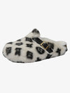 Abstract Spotted Faux Fur Buckle Clogs