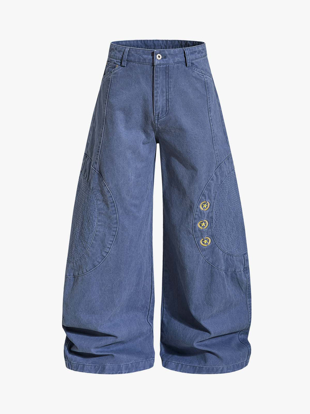 Embroidered Star Curved Seam Pants 