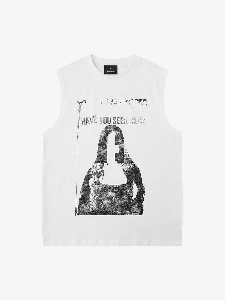 Dark Portrait Print Vest