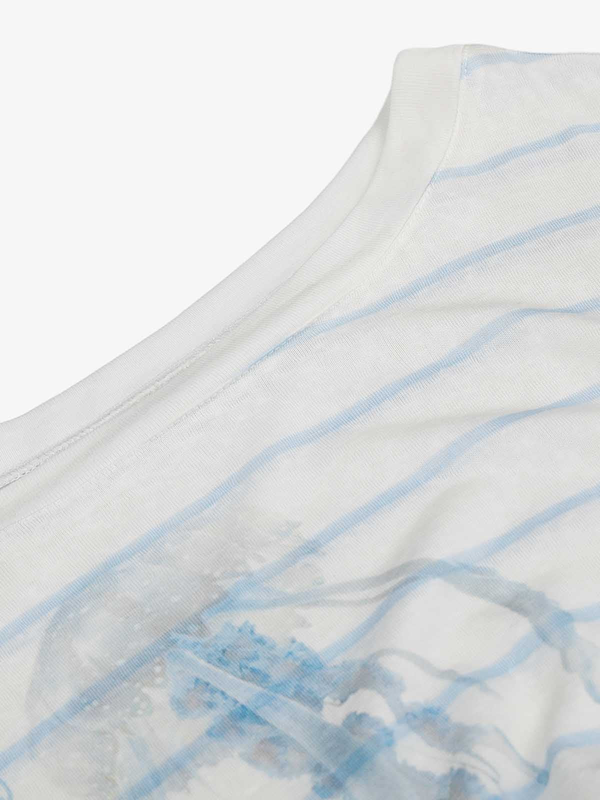 Side Drawstring Stripe Long Sleeve Layering T-Shirt