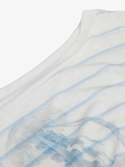 Side Drawstring Stripe Long Sleeve Layering T-Shirt