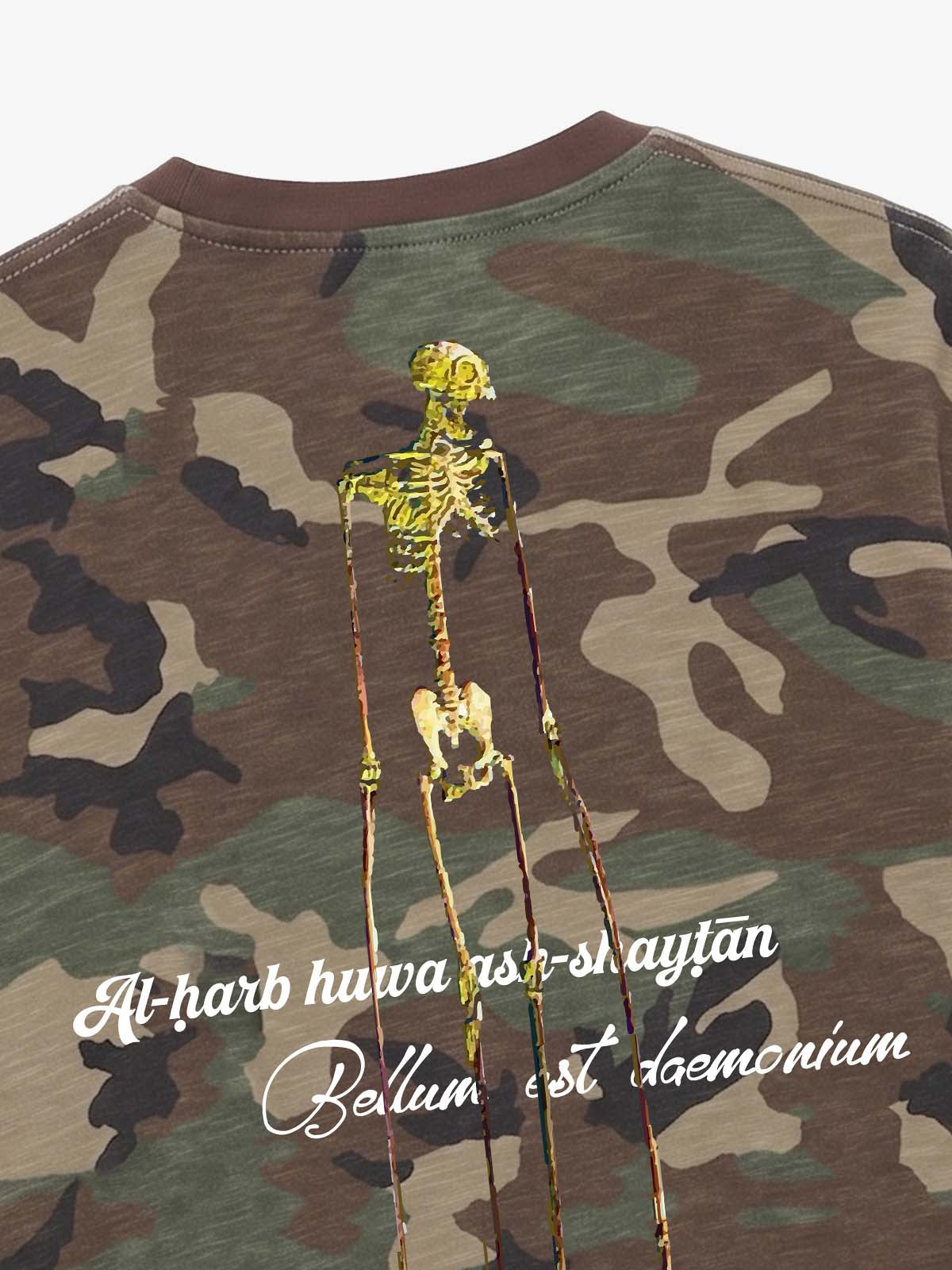 Skull Graphic Camo Long Sleeve Tee