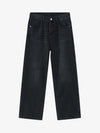 Multicolor Washed Distressed Wide-Leg Jeans