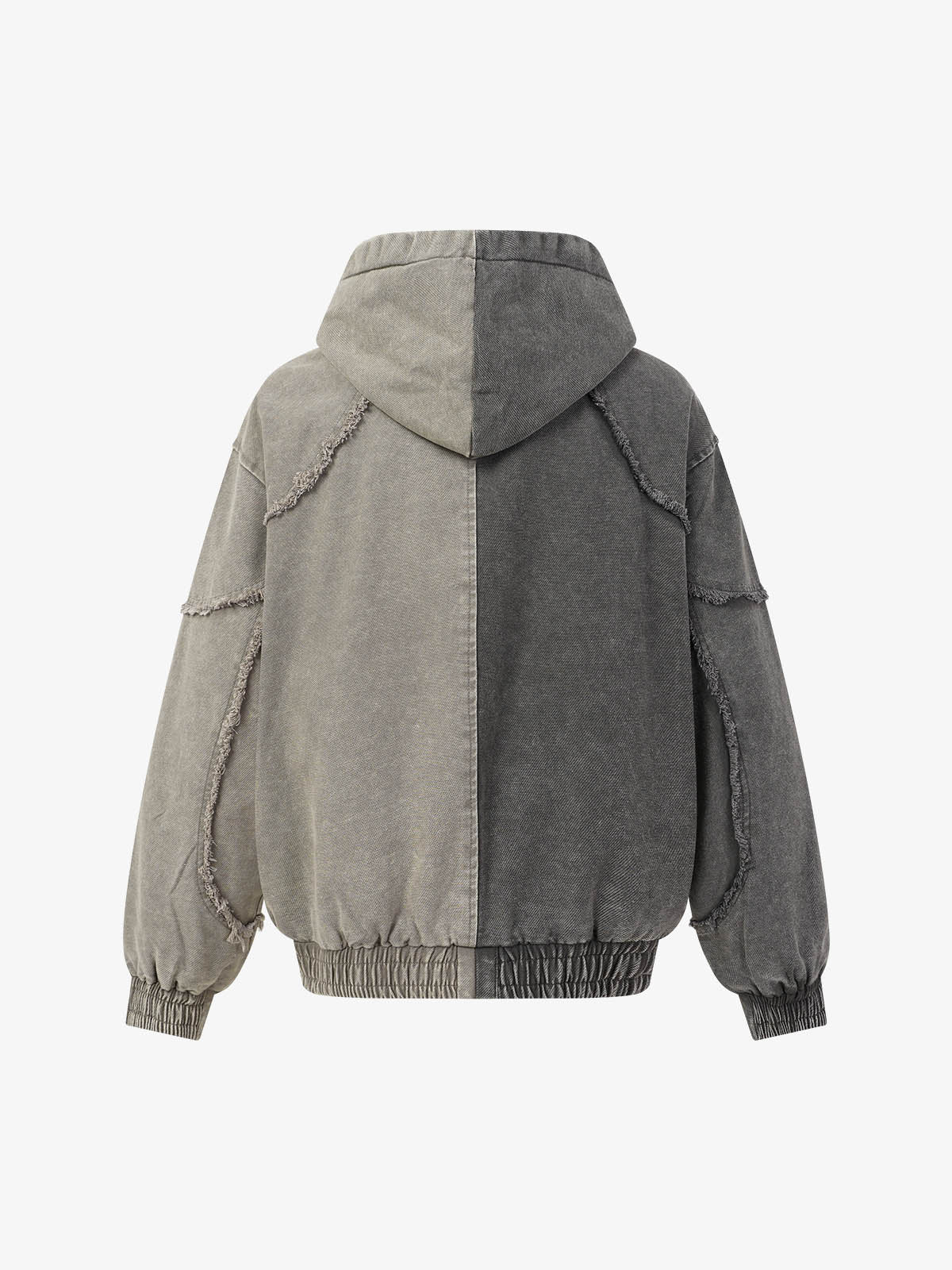 Distressed Raw Edge Patchwork Jacket
