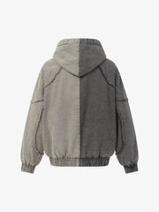 Distressed Raw Edge Patchwork Jacket