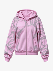Spiderweb Graphic Full-Zip Hoodie & Sweatpants Set